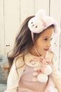 11-887うさぎ＆くまヘリンボーンワンピース <br>(★ピンク/ブルー) <br>・BABY￥21,780-(80/90cm) <br>・TODDLER￥23,980～(100～140cm) <br>11-895うさぎ＆くまヘッドドレス <br>(オフ白/★ピンク)￥9,680-(Fサイズ)