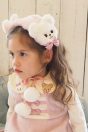 11-887うさぎ＆くまヘリンボーンワンピース <br>(★ピンク/ブルー) <br>・BABY￥21,780-(80/90cm) <br>・TODDLER￥23,980～(100～140cm) <br>11-895うさぎ＆くまヘッドドレス <br>(オフ白/★ピンク)￥9,680-(Fサイズ)