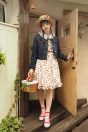 14-107タイニーストロベリープリントワンピース <br>(★オフ白/クロ)￥32,780-(Fサイズ) <br>14-100レース付きデニムジャケット <br>(★コン)￥26,180-(Fサイズ) <br>14-110ストロベリーストローハット <br>(★キナリ)￥20,680-(Fサイズ) <br>14-113ストロベリーモチーフバスケット <br>(★キナリ)￥19,580-(Fサイズ) <br>その他　参考商品