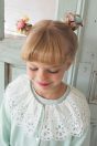 11-002フラワーレースニットカーディガン <br>(ピンク/★ミント) <br>・TODDLER￥20,680～(110～140cm) <br>・SISTER￥22,880-(Fサイズ) <br>11-021キャンディクリップ <br>（★ミックス）￥7,480-(Fサイズ)