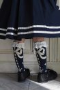 11-007セーラーレースワンピース <br>(サックス/★コン)￥27,280～(100～140cm) <br>11-023リボンジャガードハイソックス <br>(オフ白/★コン)￥4,180-(14～23cm) <br>10-024リボンストラップシューズ <br>(★クロ/ゴールド)￥14,080～(15～24㎝)