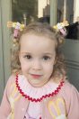 11-104うさぎアップリケカーディガン <br>(オフ白/★ピンク) <br>・BABY￥16,280-(Fサイズ) <br>・TODDLER￥17,380～(100～140cm) <br>11-124うさぎぬいぐるみプリントワンピース <br>(★ピンク/サックス) <br>・BABY￥28,380-(Fサイズ) <br>・TODDLER￥30,580～(100～140cm) <br>11-136うさぎぬいぐるみクリップ <br>(ピンク/★キイロ)￥4,180-(Fサイズ)