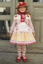 11-106ヨークフリルニットカーディガン <br>(ピンク/★サックス) <br>・TODDLER￥26,180～(100～140cm) <br>・SISTER￥30,580-(Fサイズ) <br>11-113シフォンドットフリルプルオーバー <br>(★ピンク/サックス)￥15,180～(100～140cm) <br>11-128うさぎぬいぐるみプリントジャンパースカート <br>(★ピンク/サックス) <br>・TODDLER￥31,680～(100～140cm) <br>・SISTER￥36,080-(150/160cm) <br>11-123フラワーエプロン <br>(★オフ白)￥16,280-(Fサイズ) <br>11-130リボンキャノチェ <br>(ピンク/★アカ)￥25,080-(54/56cm) <br>11-134お花クリップ <br>(ピンク/★アカ)￥7,480-(Fサイズ) <br>11-135ギンガムリボンクリップセット <br>(ピンク/サックス/★アカ)￥7,480-(Fサイズ) <br>11-138レースアップ柄ニーハイソックス <br>(★ピンク/サックス)￥3,520-(14～23cm) <br>11-009グリッターシューズ <br>(オフ白/ピンク/★アカ)￥12,980～(17～24cm)