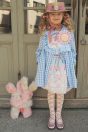 11-100ギンガムスプリングコート <br>(★サックス/アカ)￥29,480～(100～140cm) <br>11-113シフォンドットフリルプルオーバー <br>(ピンク/★サックス)￥15,180～(100～140cm) <br>11-122うさぎぬいぐるみプリントスカート <br>(ピンク/★サックス)￥19,580～(100～140cm) <br>11-130リボンキャノチェ <br>(★ピンク/アカ)￥25,080-(54/56cm) <br>11-134お花クリップ <br>(★ピンク/アカ)￥7,480-(Fサイズ) <br>11-135ギンガムリボンクリップセット <br>(★ピンク/サックス/アカ)￥7,480-(Fサイズ) <br>11-133お花ロゼッタ <br>(★ピンク/アカ)￥18,480-(Fサイズ) <br>11-138レースアップ柄ニーハイソックス <br>(ピンク/★サックス)￥3,520-(14～23cm) <br>11-009グリッターシューズ <br>(オフ白/★ピンク/アカ)￥12,980～(17～24cm)