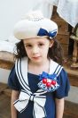 11-210セーラーパフTシャツ <br>(アカ/★コン) <br>・TODDLER￥17,380～(100～140cm) <br>・SISTER ￥19,580-(150/160cm) <br>11-230マリンベレー帽 <br>（ピンク/★アイボリー）￥18,480-(52cm～56cm) <br>11-234チェリー＆レースクリップ <br>（ピンク/★コン）￥15,180-(Fサイズ)