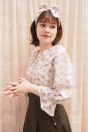 14-202アンティークローズプリントブラウス <br>(★ピンク/サックス)￥19,580-(Fサイズ) <br>14-209アンティークローズプリントリボンカチューシャ <br>(★ピンク/サックス)￥8,580-(Fサイズ) <br>14-204プリーツスカート <br>(★カーキ)￥18,480-(S/Mサイズ)
