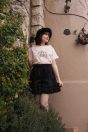 14-302ロゴTシャツ <br>(オフ白/★ピンク/サックス)￥10,780-(Fサイズ) <br>14-303フリルショートパンツ <br>(★クロ)￥18,480-(Fサイズ) <br>14-306レースバケットハット <br>(オフ白/★クロ)￥14,080-(Fサイズ)