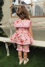 11-307シャーリークレーププリントチュニック <br>(★ピンク/コン) <br>・TODDLER￥28,380～(100～140cm) <br>・SISTER￥-(150/160cm) <br>11-314ギンガムリボンハーフパンツ <br>(アイボリー/★ピンク)￥17,380～(100～140cm) <br>11-332リボンクリップセット <br>（★ピンク/アカ）￥12,980～(Fサイズ) <br>11-334クレープ柄ソックス <br>(★ピンク/アカ)￥3,520（14～23㎝） <br>靴　参考商品