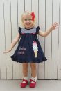 11-418アイスアップリケカットソーワンピース <br>(ピンク/★コン) <br>・BABY￥17,380-(80/90cm) <br>・TODDLER￥18,480～(100～140cm) <br>11-026リボンクリップ <br>(ピンク/サックス/★アカ)￥3,850-(Fサイズ) <br>11-061レースソックス <br>(★オフ白)￥3,080-(11～15cm) <br>10-020リボンストラップシューズ <br>(ピンク/★アカ/クロ) <br>・BABY￥9,130-(13/14cm) <br>＊クロは14cmのみ <br>・TODDLER￥9,680～(15～21cm) <br>＊ピンクは18cmまで
