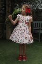 11-421カットボイルストロベリープリントサンドレス <br>(★アイボリー/サックス) <br>・TODDLER ¥36,080～(100～140cm) <br>11-026リボンクリップ <br>(ピンク/サックス/★アカ)￥3,850-(Fサイズ) <br>＊リボンクリップは1点の価格となります。 <br>11-340リボンフリルサンダル <br>(オフ白/ピンク/★アカ) <br>・BABY￥9,680-(14cm) <br>・TODDLER￥10,230～(15～21cm) <br>・TODDLER￥10,230～(15～21cm)
