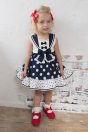 11-417ドットセーラーワンピース <br>(アカ/★コン) <br>・BABY ¥23,980-(80/90cm) <br>・TODDLER ¥26,180～(100～140cm) <br>11-026リボンクリップ <br>(ピンク/サックス/★アカ)￥3,850-(Fサイズ) <br>＊リボンクリップは1点の価格となります。 <br>11-061レースソックス <br>(★オフ白)￥3,080-(11～15cm) <br>10-020リボンストラップシューズ <br>(ピンク/★アカ/クロ) <br>・BABY￥9,130-(13/14cm) <br>＊クロは14cmのみ <br>・TODDLER￥9,680～(15～21cm) <br>＊ピンクは18cmまで