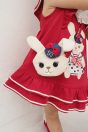 11-465マリンうさぎワンピース <br>(★アカ/コン) <br>・BABY ¥21,780-(80/90cm) <br>・TODDLER ¥22,880～(100～140cm) <br>10-483マリンうさぎポシェット <br>(★コン) ¥11,880-(Fサイズ) <br>11-062レースソックス <br>(★オフ白)￥3,080-(11～20cm) <br>10-020リボンストラップシューズ <br>(ピンク/★アカ/クロ) <br>・BABY￥9,130-(13/14cm) <br>＊クロは14cmのみ <br>・TODDLER￥9,680～(15～21cm) <br>＊ピンクは18cmまで