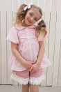 11-452ビッグリボンパフスリーブチュニック <br>(★ピンク/ミント) <br>・TODDLER ¥14,080～(100～140cm) <br>11-460サイドリボンフリルショートパンツ <br>(★ピンク/コン) <br>・BABY ¥11,880-(80/90cm) <br>・TODDLER ¥12,980～(100～140cm) <br>・SISTER ¥15,180-(150/160cm) <br>11-026リボンクリップ <br>(★ピンク/サックス/アカ)￥3,850-(Fサイズ) <br>＊リボンクリップは1点の価格となります。