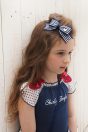 11-456いちごモチーフ付きプルオーバー <br>(ピンク/★コン) <br>・TODDLER ¥17,380～(100～140cm) <br>・SISTER ¥19,580-(150/160cm) <br>11-475ストライプリボンクリップ <br>(ピンク/アカ/★コン) ¥7,480-(Fサイズ) <br>11-476ストロベリーポシェット <br>(ピンク/★コン) ¥19,580-(Fサイズ)