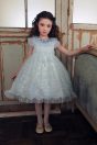 11-545ラメブーケレースドレス <br>(ピンク/★サックス) <br>・TODDLER ¥69,080～(100～140cm) <br>11-026リボンクリップ <br>(ピンク/★サックス/アカ)￥3,850-(Fサイズ) <br>＊リボンクリップは1点の価格となります。 <br>11-065あみタイツ <br>(★オフ白)￥2,640-(120/135cm) <br>11-009グリッターシューズ <br>(★オフ白/ピンク/アカ)￥12,980～(17～24cm)