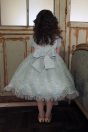 11-545ラメブーケレースドレス <br>(ピンク/★サックス) <br>・TODDLER ¥69,080～(100～140cm) <br>11-026リボンクリップ <br>(ピンク/★サックス/アカ)￥3,850-(Fサイズ) <br>＊リボンクリップは1点の価格となります。 <br>11-065あみタイツ <br>(★オフ白)￥2,640-(120/135cm) <br>11-009グリッターシューズ <br>(★オフ白/ピンク/アカ)￥12,980～(17～24cm)