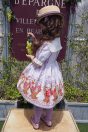 11-519フルーツバスケットプリントワンピース <br>(アイボリー/★パープル) <br>・TODDLER ¥36,080～(100～140cm) <br>11-530ぶどうキャノチェ <br>(★パープル/ワイン) ¥25,080-(Fサイズ) <br>11-536フルーツバスケットニーハイソックス <br>(アイボリー/★パープル) ¥3,520-(14～23cm) <br>11-009グリッターシューズ <br>(オフ白/★ピンク/アカ)￥12,980～(17～24cm)