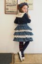 11-610セーラーリボンプルオーバー <br>(★コン/クロ) <br>・TODDLER ¥18,480～(100～140cm) <br>・SISTER ¥20,680-(150/160cm) <br>11-613タータンチェックフリルスカート <br>(★ブルー/アカ) <br>・TODDLER ¥22,880～(100～140cm) <br>11-631タータンチェックフリルヘッドドレス <br>(★ブルー/アカ) ¥11,880-(Fサイズ) <br>11-637リボン柄ニーハイソックス <br>(★コン/クロ) ¥3,520-(14～23cm) <br>11-009グリッターシューズ <br>(★オフ白/ピンク/アカ)￥12,980～(17～24cm)
