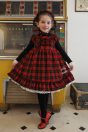 11-611リブテレコカットソー <br>(チャ/コン/★クロ) <br>・TODDLER ¥16,280～(100～140cm) <br>・SISTER ¥18,480-(150/160cm) <br>11-622タータンチェックフリルワンピース <br>(ブルー/★アカ) <br>・TODDLER ¥26,180～(100～140cm) <br>・SISTER ¥30,580-(150/160cm) <br>11-631タータンチェックフリルヘッドドレス <br>(ブルー/★アカ) ¥11,880-(Fサイズ) <br>11-637リボン柄ニーハイソックス <br>(コン/★クロ) ¥3,520-(14～23cm) <br>11-009グリッターシューズ <br>(オフ白/ピンク/★アカ)￥12,980～(17～24cm)