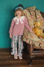 11-657ロゴリボンセーラープルオーバー <br>(★ピンク/アカ) <br>・TODDLER ¥20,680～(100～140cm) <br>・SISTER ¥22,880-(150/160cm) <br>11-664タータンチェックフリルパンツ <br>(★ピンク/グレー) <br>・TODDLER ¥18,480～(100～140cm) <br>・SISTER ¥19,580-(150/160cm) <br>11-675ドットジャガードベレー帽 <br>(★ブルー/アカ) ¥19,580-(54～56cm) <br>11-755 3連リボンブーツ <br>(★ピンク/チャ/アカ) ¥14,080～(17～24cm)