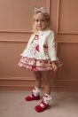 11-653ジャムポットアップリケカーディガン <br>(★オフ白/ピンク) <br>・BABY ¥16,280-Fサイズ) <br>・TODDLER ¥17,380～(100～140cm) <br>11-658いちごプリントカットソーブラウス <br>(★オフ白) <br>・BABY ¥15,180-(80/90cm) <br>・TODDLER ¥16,280～(100～140cm) <br>11-668シャーリーカフェプリントワンピース <br>(★アイボリー/ピンク) <br>・BABY ¥29,480-(80/90cm) <br>・TODDLER ¥31,680～(100～140cm) <br>11-667いちごプリントエプロン <br>(★オフ白) <br>・BABY ¥10,780-(Fサイズ) <br>・TODDLER ¥11,880-(Fサイズ) <br>10-678いちごプリントリボンヘアバンド <br>(★オフ白) ¥7,480-(Fサイズ) <br>10-681いちご柄レース付きソックス <br>(★オフ白) ¥3,850-(11～15cm) <br>10-020リボンストラップシューズ <br>(ピンク/★アカ/クロ) <br>・BABY￥9,130-(13/14cm) <br>＊クロは14cmのみ <br>・TODDLER￥9,680～(15～21cm) <br>＊ピンクは18cmまで
