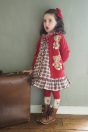 11-706くまロングニットカーディガン <br>(ピンク/★アカ) <br>・TODDLER ¥36,080～(S/M/L) <br>・SISTER ¥40,480-(Fサイズ) <br>11-730タータンチェックくま刺繍ワンピース <br>(★オフ白/グリーン) <br>・TODDLER ¥27,280～(100～130cm) <br>11-745くまぬいぐるみニーハイソックス <br>(ピンク/★アカ) ¥3,850-(14～23cm) <br>11-739別珍リボンクリップ <br>(ピンク/★アカ/クロ) ¥7,480-(Fサイズ) <br>11-755 3連リボンブーツ <br>(ピンク/★チャ/アカ) ¥14,080～(17～24cm)