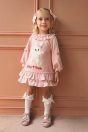 11-720うさぎアップリケはしごレースワンピース <br>(★ピンク/クロ) <br>・BABY ¥18,480-(80/90cm) <br>・TODDLER ¥20,680～(100～130cm) <br>11-026リボンクリップ <br>(★ピンク/サックス/アカ)￥3,850-(Fサイズ) <br>＊リボンクリップは1点の価格となります。 <br>11-682スカラップドットレース付きハイソックス <br>(★オフ白/ピンク/サックス) ¥3,850-(13～20cm) <br>11-537リボンTストラップシューズ <br>(★ピンク/アカ/ゴールド) ¥11,880～(13～19cm)