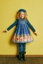11-708リブテレコプルオーバー <br>(ピンク/★ブルー) <br>・TODDLER￥14,080～(100～140cm) <br>・SISTER ￥16,280-(150/160cm) <br>11-719シャーリーサーカスプリントジャンパースカート <br>(ピンク/★ブルー) <br>・TODDLER￥31,680～(100～140cm) <br>・SISTER ￥36,080-(150/160cm) <br>11-375ストライプリボンベレー帽 <br>(ピンク/★ブルー)￥21,780-(54/56cm) <br>11-733サーカスニーハイソックス <br>(ピンク/★ブルー)￥3,520-(14～23cm) <br>11-736リボンエンジニアブーツ <br>(★クロ/ゴールド)￥16,280～(17～24cm)