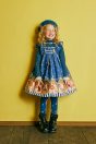 11-708リブテレコプルオーバー <br>(ピンク/★ブルー) <br>・TODDLER￥14,080～(100～140cm) <br>・SISTER ￥16,280-(150/160cm) <br>11-719シャーリーサーカスプリントジャンパースカート <br>(ピンク/★ブルー) <br>・TODDLER￥31,680～(100～140cm) <br>・SISTER ￥36,080-(150/160cm) <br>11-375ストライプリボンベレー帽 <br>(ピンク/★ブルー)￥21,780-(54/56cm) <br>11-733サーカスニーハイソックス <br>(ピンク/★ブルー)￥3,520-(14～23cm) <br>11-736リボンエンジニアブーツ <br>(★クロ/ゴールド)￥16,280～(17～24cm)