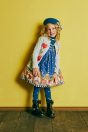 11-708リブテレコプルオーバー <br>(ピンク/★ブルー) <br>・TODDLER￥14,080～(100～140cm) <br>・SISTER ￥16,280-(150/160cm) <br>11-719シャーリーサーカスプリントジャンパースカート <br>(ピンク/★ブルー) <br>・TODDLER￥31,680～(100～140cm) <br>・SISTER ￥36,080-(150/160cm) <br>11-704サーカスロングニットカーディガン <br>(ピンク/★サックス) <br>・TODDLER￥40,480～(S～L) <br>・SISTER ￥44,880-(Fサイズ) <br>11-375ストライプリボンベレー帽 <br>(ピンク/★ブルー)￥21,780-(54/56cm) <br>11-733サーカスニーハイソックス <br>(ピンク/★ブルー)￥3,520-(14～23cm) <br>11-736リボンエンジニアブーツ <br>(★クロ/ゴールド)￥16,280～(17～24cm)