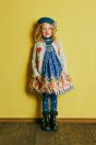 11-708リブテレコプルオーバー <br>(ピンク/★ブルー) <br>・TODDLER￥14,080～(100～140cm) <br>・SISTER ￥16,280-(150/160cm) <br>11-719シャーリーサーカスプリントジャンパースカート <br>(ピンク/★ブルー) <br>・TODDLER￥31,680～(100～140cm) <br>・SISTER ￥36,080-(150/160cm) <br>11-704サーカスロングニットカーディガン <br>(ピンク/★サックス) <br>・TODDLER￥40,480～(S～L) <br>・SISTER ￥44,880-(Fサイズ) <br>11-375ストライプリボンベレー帽 <br>(ピンク/★ブルー)￥21,780-(54/56cm) <br>11-733サーカスニーハイソックス <br>(ピンク/★ブルー)￥3,520-(14～23cm) <br>11-736リボンエンジニアブーツ <br>(★クロ/ゴールド)￥16,280～(17～24cm)