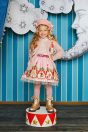 11-708リブテレコプルオーバー <br>(★ピンク/ブルー) <br>・TODDLER￥14,080～(100～140cm) <br>・SISTER ￥16,280-(150/160cm) <br>11-704サーカスロングニットカーディガン <br>(★ピンク/サックス) <br>・TODDLER￥40,480～(S～L) <br>・SISTER ￥44,880-(Fサイズ) <br>11-711シャーリーサーカスプリントスカート <br>(★ピンク/ブルー)￥25,080～(100～140cm) <br>11-375ストライプリボンベレー帽 <br>(★ピンク/ブルー)￥21,780-(54/56cm) <br>11-727サーカスクリップ <br>(★ピンク)￥7,480-(Fサイズ) <br>11-733サーカスニーハイソックス <br>(★ピンク/ブルー)￥3,520-(14～23cm) <br>11-736リボンエンジニアブーツ <br>(クロ/★ゴールド)￥16,280～(17～24cm)