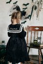 11-721ベロアセーラーワンピース <br>(★クロ) <br>・TODDLER￥36,080～(100～140cm) <br>・SISTER ￥40,480-(150/160cm) <br>11-715はしごリボンドロワーズ <br>(★オフ白) <br>・TODDLER￥16,280～(100～140cm) <br>・SISTER ￥18,480-(Fサイズ) <br>リボン　参考商品