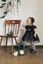 10-717ねこチュールワンピース <br>(オフ白/★クロ) <br>・BABY￥26,180-(80/90cm) <br>・TODDLER￥28,380～(100～140cm) <br>10-739ねこちゃんフード <br>(アイボリー/★クロ)￥9,680-(Fサイズ) <br>10-731ねこ耳ボーダーハイソックス <br>(★クロ/ゴールド) ¥3,850-(11～20cm) <br>10-523布リボンストラップシューズ <br>(ピンク/アカ/★クロ)￥11,880～(14～21㎝）