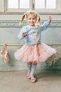 10-008 うさぎバレリーナカットソー <br>(オフ白/★サックス) <br>・BABY￥14,080-(80cm/90cm) <br>・TODDLER￥15,180～(100～140cm) <br>10-012チュチュスカート <br>(★ピンク/サックス) <br>・BABY￥17,380-(Fサイズ) <br>・TODDLER￥18,480～(S/M) <br>11-027うさぎバレリーナポニー <br>(★ピンク/サックス)￥6,380-(Fサイズ) <br>11-031うさぎバレリーナハイソックス <br>(オフ白/★サックス)￥3,520-(14～20cm) <br>11-043・044 リボンTストラップシューズ <br>(★ピンク/アカ/ゴールド)￥11,880～(13～19cm)