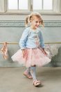 10-008 うさぎバレリーナカットソー <br>(オフ白/★サックス) <br>・BABY￥14,080-(80cm/90cm) <br>・TODDLER￥15,180～(100～140cm) <br>10-012チュチュスカート <br>(★ピンク/サックス) <br>・BABY￥17,380-(Fサイズ) <br>・TODDLER￥18,480～(S/M) <br>11-027うさぎバレリーナポニー <br>(★ピンク/サックス)￥6,380-(Fサイズ) <br>11-031うさぎバレリーナハイソックス <br>(オフ白/★サックス)￥3,520-(14～20cm) <br>11-043・044 リボンTストラップシューズ <br>(★ピンク/アカ/ゴールド)￥11,880～(13～19cm)