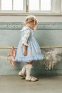 10-006 丸襟レースカットソーブラウス <br>(★オフ白) <br>・BABY￥16,280-(80cm/90cm) <br>・TODDLER￥17,380～(100～160cm) <br>10-014うさぎバレリーナプリントジャンパースカート <br>・BABY￥18,480-(80cm/90cm) <br>・TODDLER￥19,580～(100～140cm) <br>11-027うさぎバレリーナポニー <br>(★ピンク/サックス)￥6,380-(Fサイズ) <br>11-036 レースリボンハイソックス <br>(★オフ白)￥3,520-(11～23cm) <br>11-043・044 リボンTストラップシューズ <br>(ピンク/アカ/★ゴールド)￥11,880～(13～19cm)
