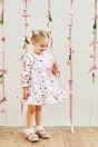 10-214 ローズブーケプリントワンピース <br>(オフ白/★ピンク) <br>・BABY￥23,980-(80cm/90cm) <br>・TODDLER￥26,180～(100～140cm) <br>11-223ローズブーケクリップ <br>(★ピンク)￥6,380-(Fサイズ) <br>11-035 グログランリボンつきクルーソックス <br>(★オフ白)￥3,520-(11～23cm) <br>11-043・044リボンTストラップシューズ <br>(★ピンク/アカ/ゴールド) ¥11,880～(13～19cm)