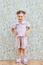 11-304 サッカーギンガムセーラーブラウス <br>(クロ/★パープル) <br>・BABY￥14,080-(90cm) <br>・TODDLER ￥15,180～(100cm～140cm) <br>・SISTER ￥17,380-(150cm/160cm) <br>11-309 サッカーギンガムショートパンツ <br>(クロ/★パープル) <br>・BABY￥11,880-(90cm) <br>・TODDLER ￥12,980～(100cm～140cm) <br>・SISTER ￥15,180-(150cm/160cm) <br>11-325・326・327 ダブルリボンスポーツサンダル <br>(オフ白/クロ/★パープル)￥12,980～(17～24cm)