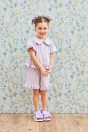 11-304 サッカーギンガムセーラーブラウス <br>(クロ/★パープル) <br>・BABY￥14,080-(90cm) <br>・TODDLER ￥15,180～(100cm～140cm) <br>・SISTER ￥17,380-(150cm/160cm) <br>11-309 サッカーギンガムショートパンツ <br>(クロ/★パープル) <br>・BABY￥11,880-(90cm) <br>・TODDLER ￥12,980～(100cm～140cm) <br>・SISTER ￥15,180-(150cm/160cm) <br>11-325・326・327 ダブルリボンスポーツサンダル <br>(オフ白/クロ/★パープル)￥12,980～(17～24cm)