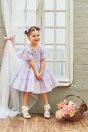 11-316 フレアボリュームワンピース <br>(ピンク/★パープル) <br>・BABY ￥32,780-(80cm/90cm) <br>・TODDLER ￥34,980～(100cm～140cm) <br>11-035 グログランリボンつきクルーソックス <br>(★オフ白)￥3,520-(11～23cm) <br>11-013・014・015 グリッターシューズ <br>(★オフ白/ピンク/アカ)￥12,980～(17～24cm)