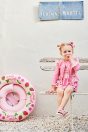 10-336 ギンガムリボンスイムウエア <br>(★ピンク/アカ) <br>・BABY￥21,780-(80cm/90cm) <br>・TODDLER￥22,880～(100cm～140cm) <br>10-135ギンガムリボンラッシュガード <br>(★ピンク/アカ) <br>・BABY￥19,580-(Fサイズ) <br>・TODDLER￥20,680～(S/M/L) <br>11-327リボンスカラップサンダル <br>(オフ白/★ピンク/アカ)￥11,880～(15～21cm)