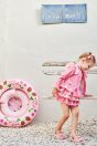 10-336 ギンガムリボンスイムウエア <br>(★ピンク/アカ) <br>・BABY￥21,780-(80cm/90cm) <br>・TODDLER￥22,880～(100cm～140cm) <br>10-135ギンガムリボンラッシュガード <br>(★ピンク/アカ) <br>・BABY￥19,580-(Fサイズ) <br>・TODDLER￥20,680～(S/M/L) <br>11-327リボンスカラップサンダル <br>(オフ白/★ピンク/アカ)￥11,880～(15～21cm)