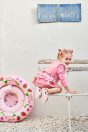 10-336 ギンガムリボンスイムウエア <br>(★ピンク/アカ) <br>・BABY￥21,780-(80cm/90cm) <br>・TODDLER￥22,880～(100cm～140cm) <br>10-135ギンガムリボンラッシュガード <br>(★ピンク/アカ) <br>・BABY￥19,580-(Fサイズ) <br>・TODDLER￥20,680～(S/M/L) <br>11-327リボンスカラップサンダル <br>(オフ白/★ピンク/アカ)￥11,880～(15～21cm)