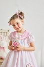 11-417 着せ替えアップリケワンピース <br>(★ピンク/キイロ) <br>・TODDLER ￥32,780～(100cm～140cm) <br>11-423 うさぎぬいぐるみチャーム <br>(★ピンク)￥14,080-(Fサイズ)