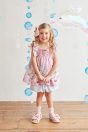 11-451 マリンフレンズプリントチュニック <br>(★ピンク/サックス)￥29,480～(100cm～140cm) <br>11-467 パステルバルーンパンツ <br>(クリーム/★サックス)￥17,380～(100cm～140cm) <br>11-472 シアードットリボンクリップ <br>(★ピンク/サックス)￥8,580-(Fサイズ) <br>11-474 ドット透かし柄ソックス <br>(オフ白/★ピンク/サックス)￥3,520-(9～20cm) <br>11-327リボンスカラップサンダル <br>(オフ白/★ピンク/アカ)￥11,880～(15～21cm)