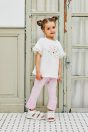 11-455 ラブレターキャットフリルTシャツ <br>(★オフ白/ミント) <br>・TODDLER ￥14,080～(100cm～140cm) <br>・SISTER ￥15,180-(150cm/160cm) <br>11-459 サイドフリルギンガムレギンス <br>(★ピンク/サックス) <br>・BABY￥11,880-(80cm/90cm) <br>・TODDLER ￥12,980～(100cm～140cm) <br>11-325・326・327 ダブルリボンスポーツサンダル <br>(★オフ白/クロ/パープル)￥12,980～(17～24cm)