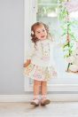 10-658 フラワーパークプリントプルオーバー <br>(オフ白/★ピンク) <br>・BABY￥15,180-(80cm/90cm) <br>・TODDLER￥16,280～(100～140cm) <br>10-663 フラワーパークプリントパンツ付きスカート <br>(★アイボリー/ピンク)￥15,180-(Fサイズ) <br>11-670 シマエナガクリップ <br>(★オフ白/ピンク)￥5,280-(Fサイズ) <br>11-035 グログランリボンつきクルーソックス <br>(★オフ白)￥3,520-(11～23cm) <br>10-523・524 布リボンストラップシューズ <br>(★ピンク/アカ/クロ)￥11,880～(14～21cm) <br>※19～21cmはアカ/クロ 2色のご用意です。
