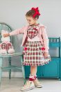 11-659 タータンロゴハートアップリケカットソー <br>(コン/★アカ) <br>・BABY￥14,080-(80/90cm) <br>・TODDLER ￥15,180～(100cm～140cm) <br>11-651 タータンリボンうさ耳パーカー <br>(★ピンク/コン)￥19,580～(100cm～140cm) <br>11-662ハートポケットタータンスカート <br>(★オフ白/グリーン) <br>・BABY￥15,180-(80/90cm) <br>・TODDLER ￥16,280～(100cm～140cm) <br>11-839 グログランリボンつきクルーソックス <br>(ピンク/★アカ)￥3,520-(11～20cm) <br>靴　参考商品