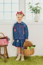 11-701 赤ずきんデニムジャケット <br>(ピンク/★コン) <br>・TODDLER ￥32,780～(100cm～140cm) <br>・SISTER ￥37,180-(150cm/160cm) <br>11-709 赤ずきんプリントタータンフリルカットソー <br>(★オフ白/ピンク) <br>・TODDLER ￥17,380～(100cm～140cm) <br>・SISTER ￥19,580-(150cm/160cm) <br>11-712 赤ずきんデニムスカート <br>(ピンク/★コン) <br>・TODDLER ￥21,780～(100cm～140cm) <br>・SISTER ￥23,980-(150cm/160cm) <br>11-839 グログランリボンつきクルーソックス <br>(ピンク/★アカ)￥3,520-(11～20cm) <br>※靴　参考商品